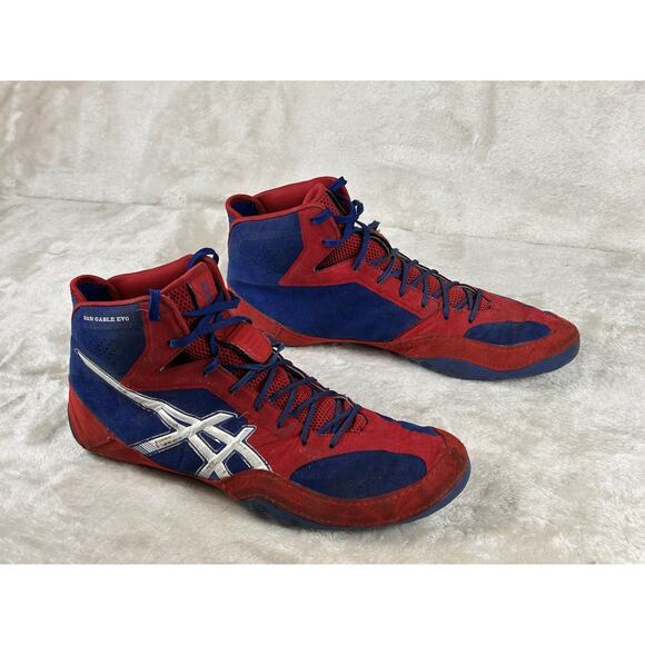 Asics Dan Gable Evo Mens Sz 12 Red Blue Wrestling Shoes J700Y Combat Sports main image 7